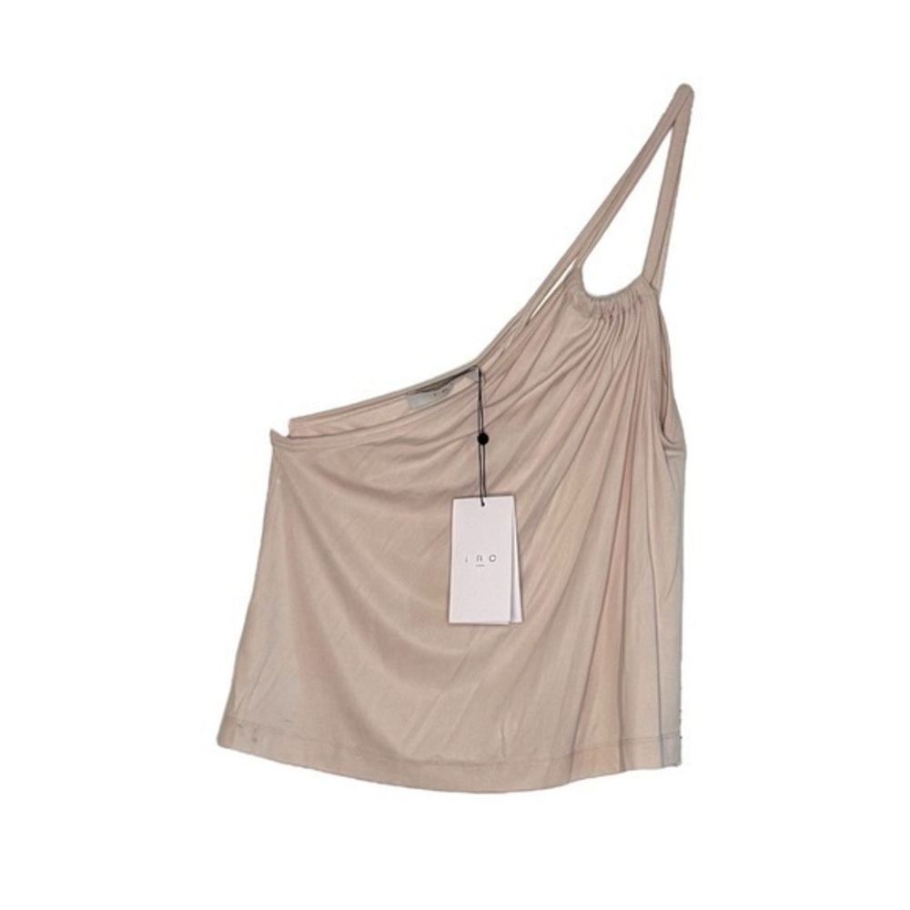 IRO Paris one shoulder asymmetrical tank top in beige cream